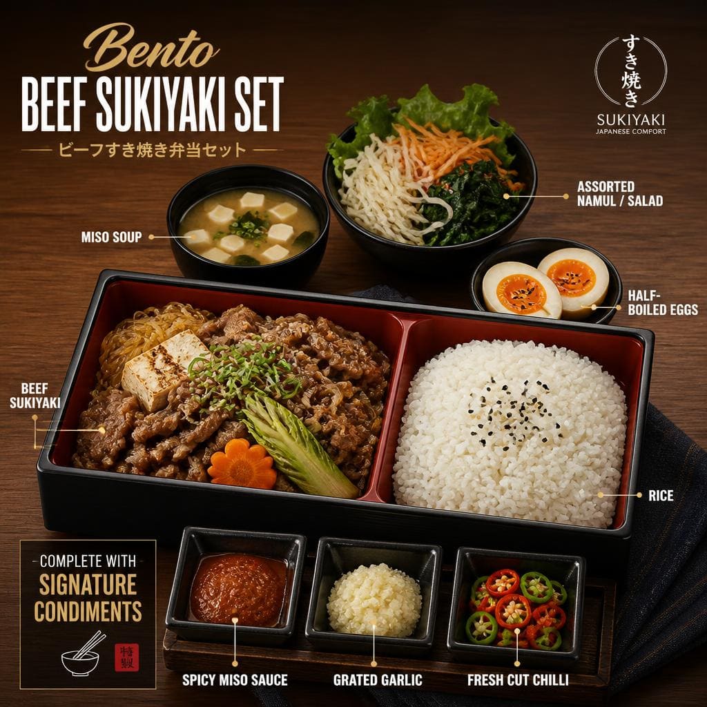 Bento Beef Sukiyaki Set Yakiniku Like